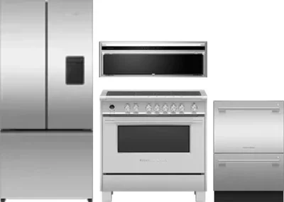 4 Piece Package Includes Refrigerator, Range, Hood And Dishwasher